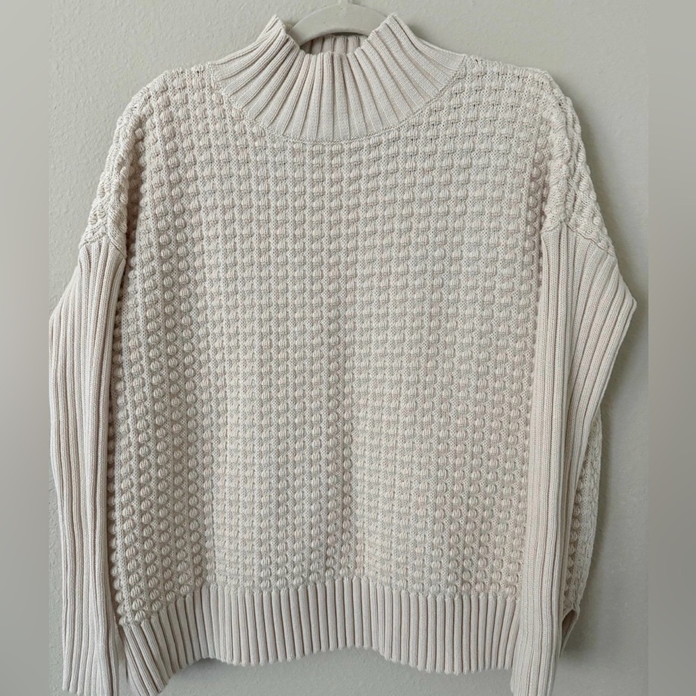 French Connection Mozart Popcorn Women’s White Cotton Sweater